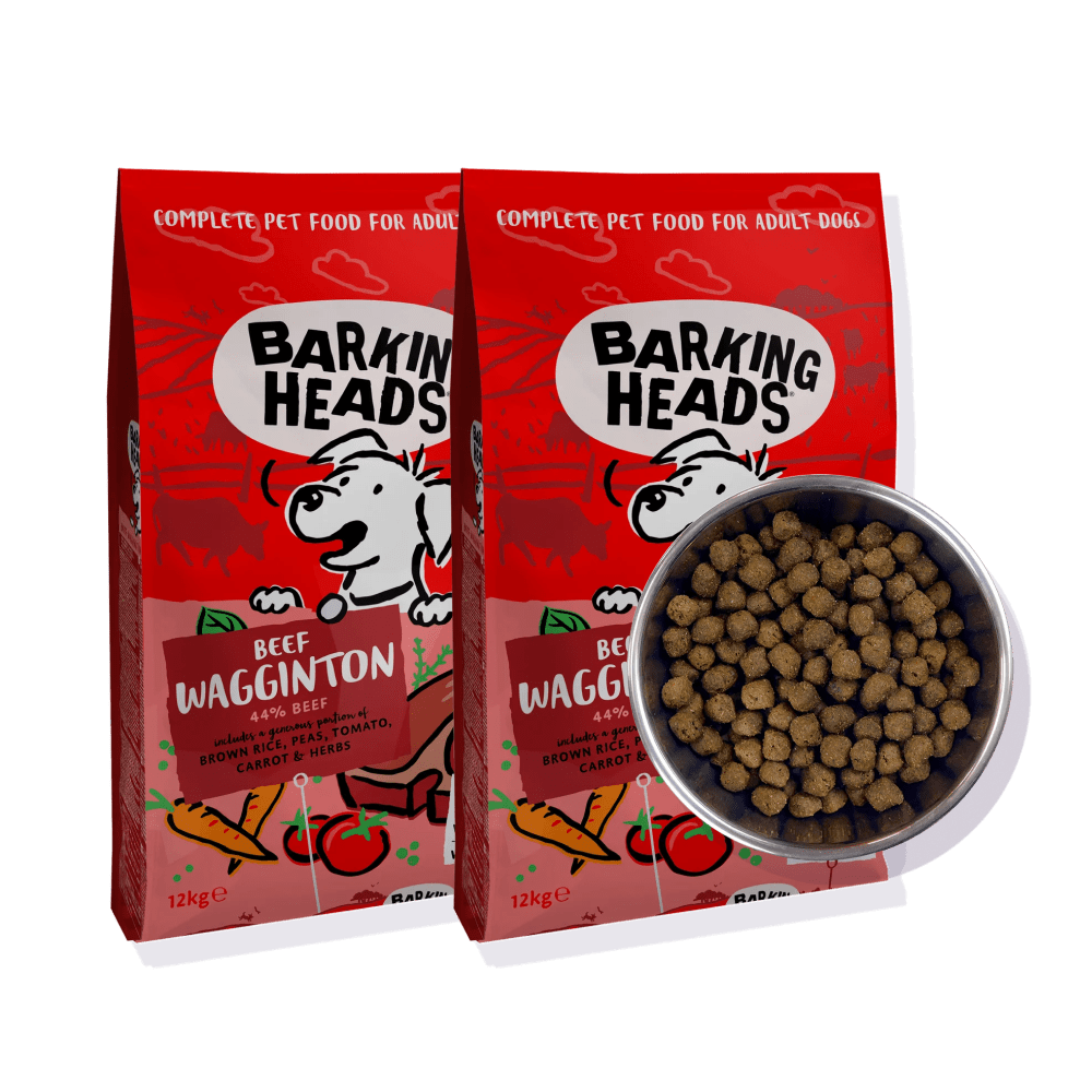 Beef Waggington Dry Dog Food Multi Buy Barking Heads & Meowing Heads
