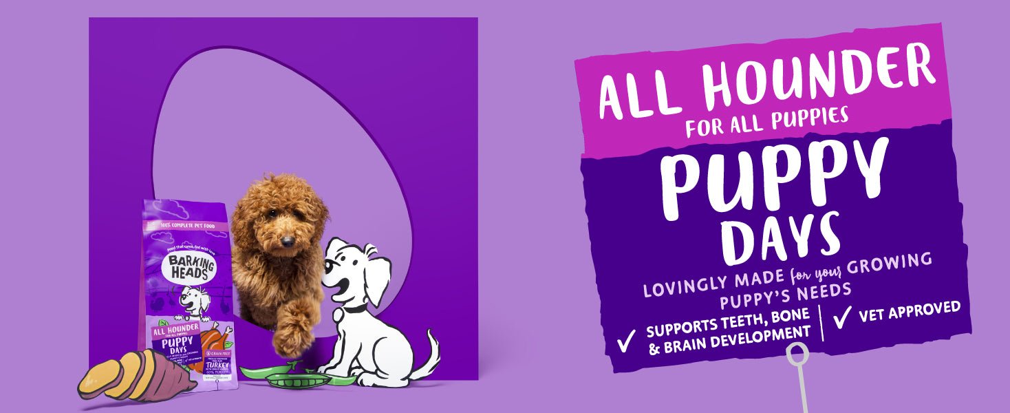 Start their journey right with Barking Heads Puppy Days puppy food - Barking Heads & Meowing Heads