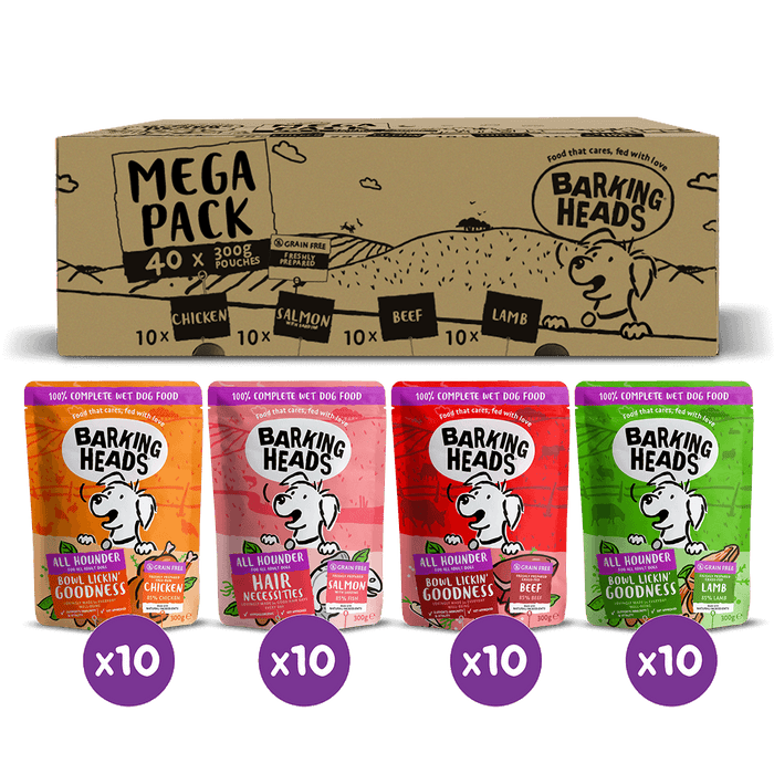 Barking Heads Mega Pack Wet Dog Food 40 x 300g - Barking Heads & Meowing Heads