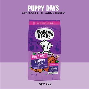 Big Foot - Puppy Days Turkey Dry Dog Food - Barking Heads & Meowing Heads