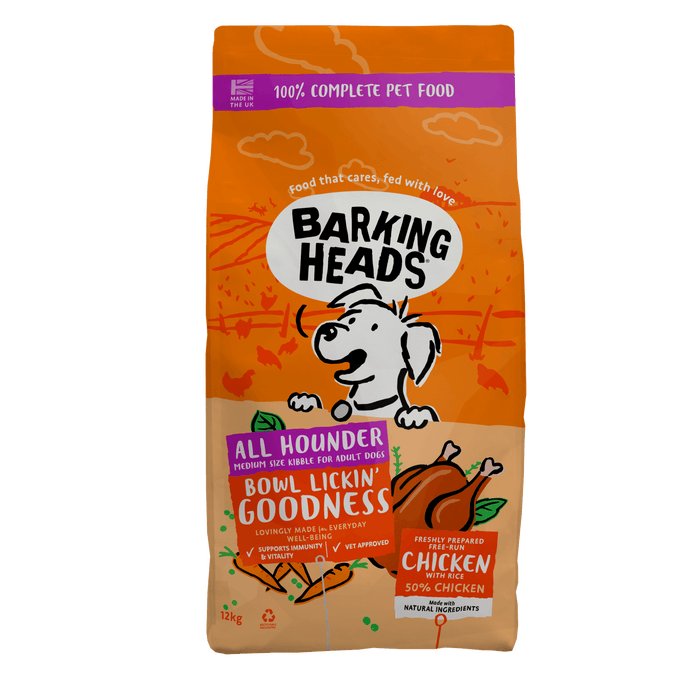 Bowl Lickin' Goodness Chicken Dry Dog Food - All Hounder - Barking Heads & Meowing Heads