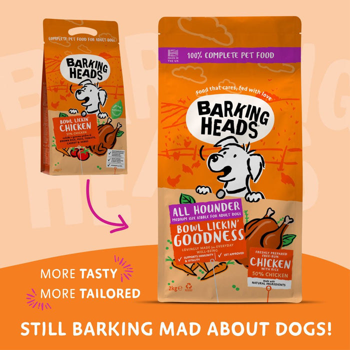 Bowl Lickin' Goodness Chicken Dry Dog Food - All Hounder - Barking Heads & Meowing Heads