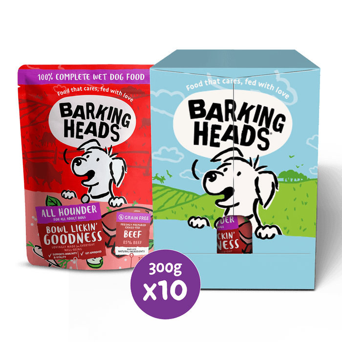 Bowl Linkin' Goodness Beef Wet Dog Food - All Hounder - Barking Heads & Meowing Heads