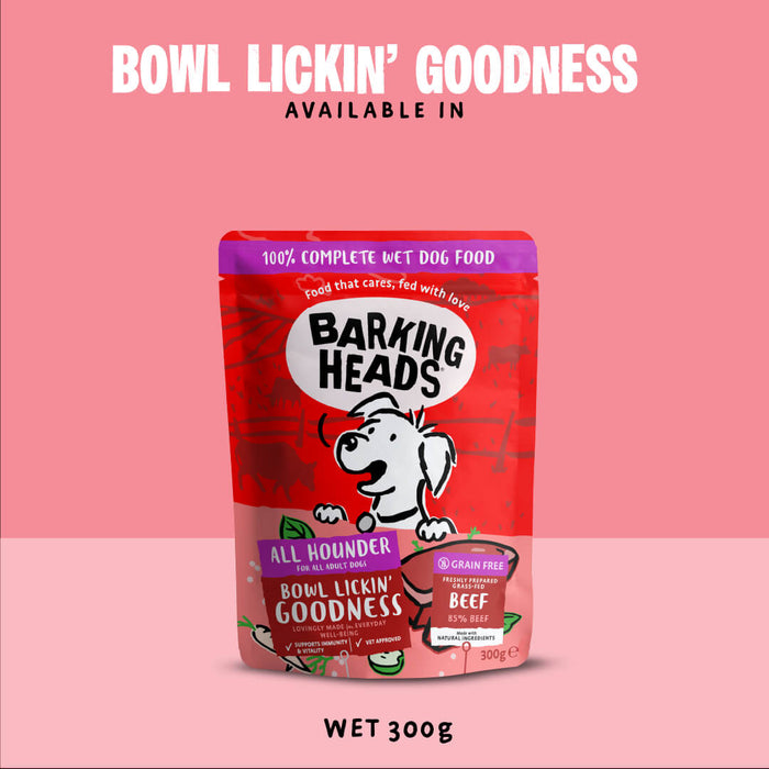 Bowl Linkin' Goodness Beef Wet Dog Food - All Hounder - Barking Heads & Meowing Heads