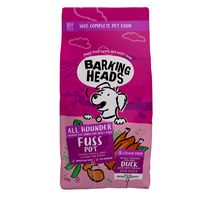 Fuss Pot Duck Dry Dog Food - All Hounder - Barking Heads & Meowing Heads
