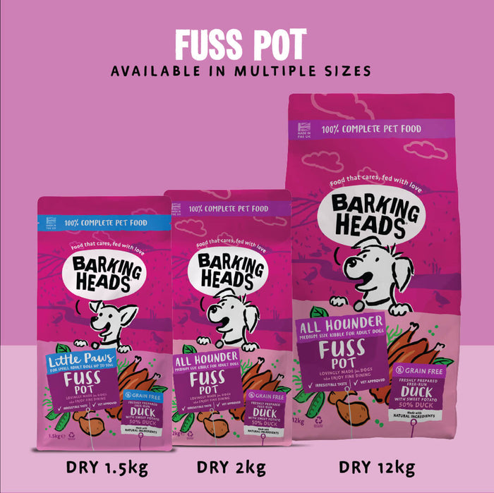 Fuss Pot Duck Dry Dog Food - All Hounder - Barking Heads & Meowing Heads