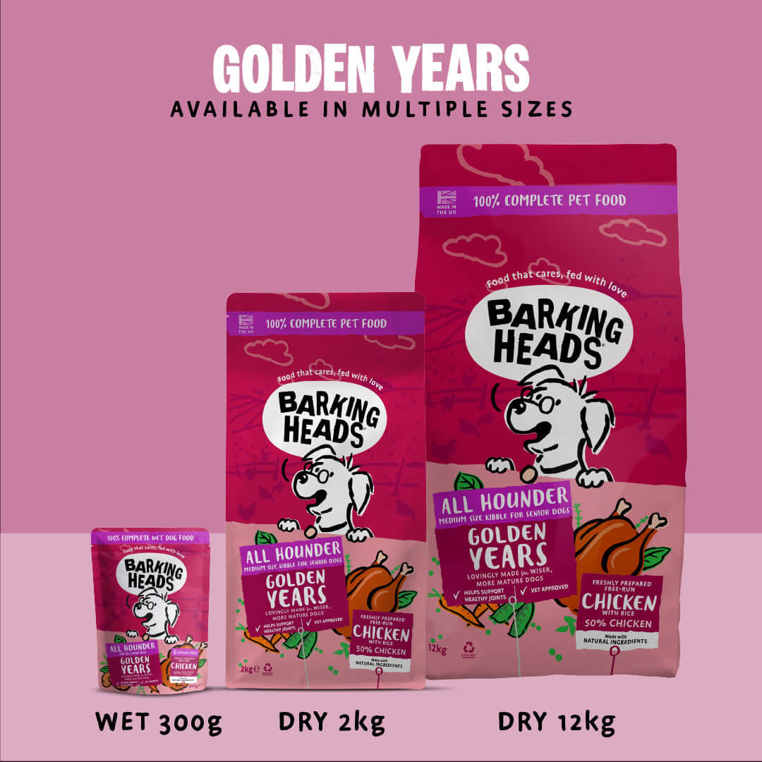 Golden Years Wet Food for Senior Dogs - All Hounder - Barking Heads & Meowing Heads