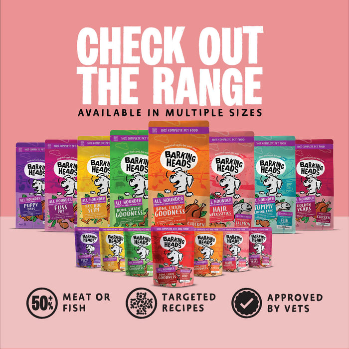 Hair Necessities Salmon Dry Dog Food - All Hounder - Barking Heads & Meowing Heads