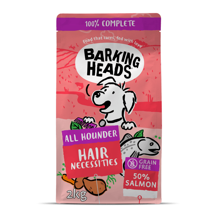 Hair Necessities Salmon Dry Dog Food - All Hounder - Barking Heads & Meowing Heads