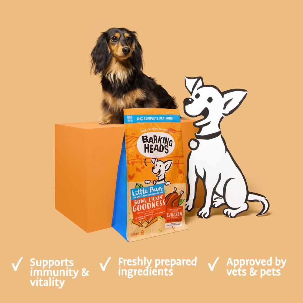 Barking Heads Bowl Lickin‘ Chicken Hundefutter – 1,5 Kg, Natürlich, Für Kleine Rassen