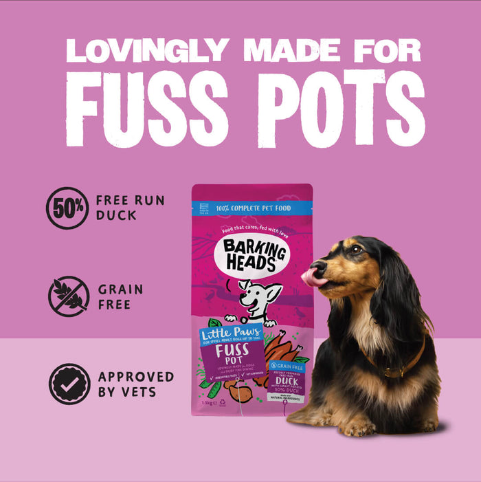 Little Paws - Fuss Pot Duck Dry Dog Food - Barking Heads & Meowing Heads