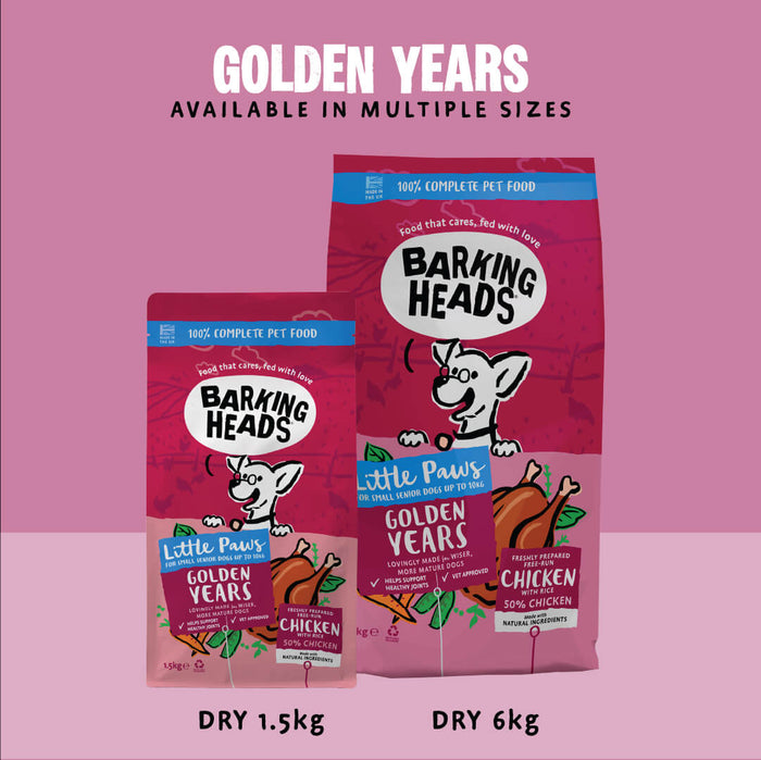 Little Paws - Golden Years Chicken Dry Dog Food - Barking Heads & Meowing Heads