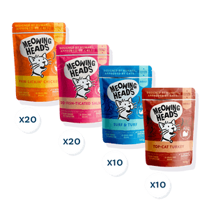 Meowing Heads Wet Mega Pack 60 x 100g - Barking Heads & Meowing Heads
