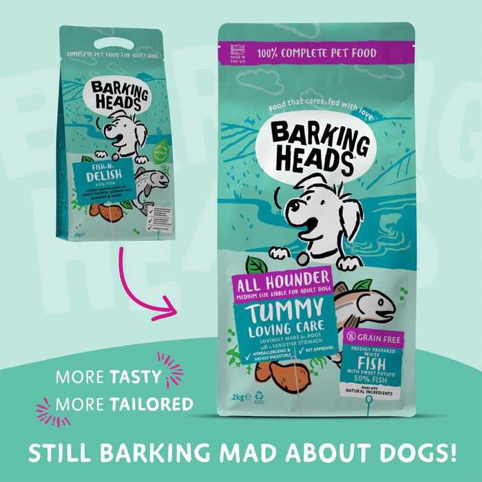 Tummy Lovin' Care Fish Dry Dog Food - All Hounder - Barking Heads & Meowing Heads