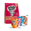 Meowing Heads Salmon dry and wet cat food Variety Bundle